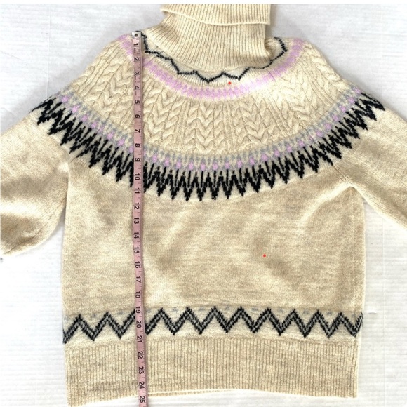 A New Day Turtleneck Fair Isle Pullover Sweater  in Oatmeal size Medium - Picture 8 of 8